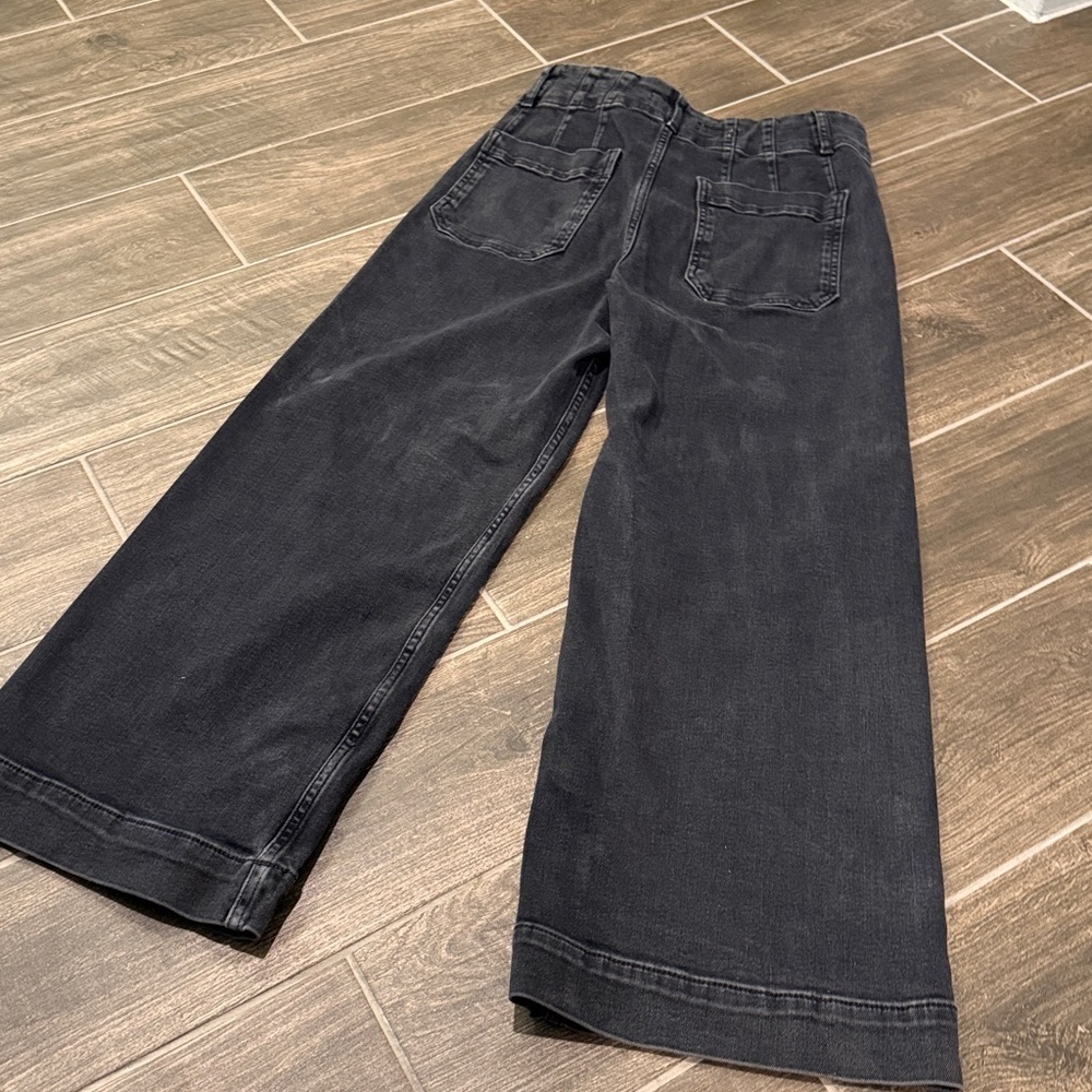 Anthropologie Pilcro The Skipper High Rise Cropped Vintage Black Denim Jeans - Picture 15 of 16
